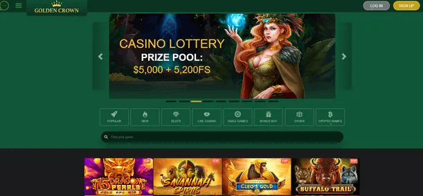 Golden Crown Casino – visão geral da plataforma