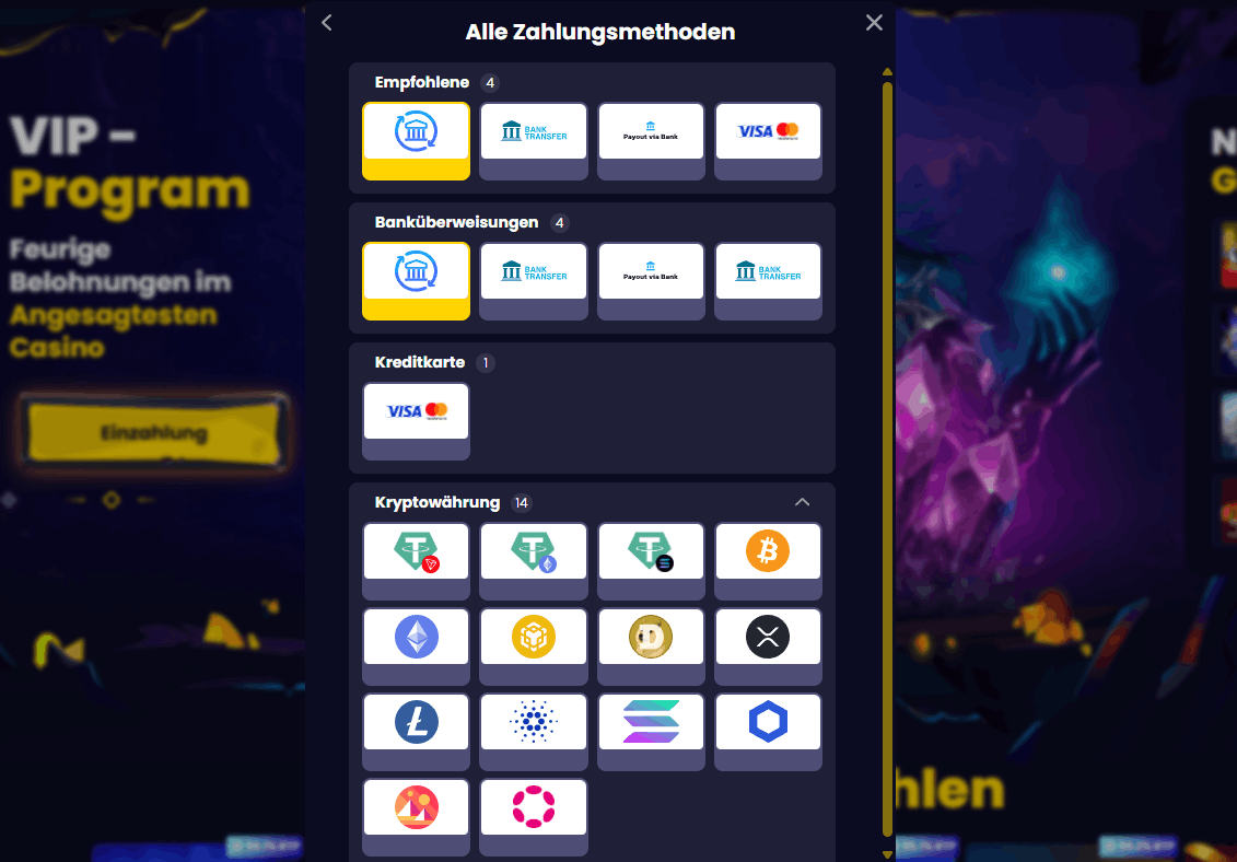 Métodos de pagamento no SlotsGem